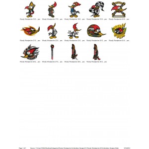 Package 14 Woody Woodpecker 02 Embroidery Designs